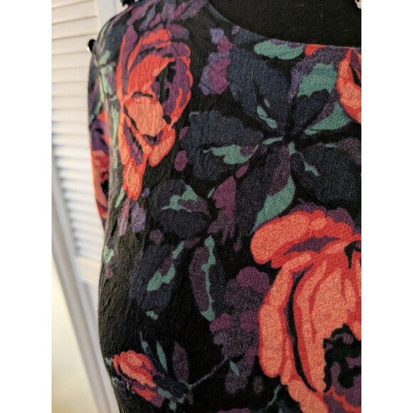 Maeve Anthropologie Top Women XS Multi Floral Puff Sleeve Linen Blouse Peasant - Picture 4 of 11